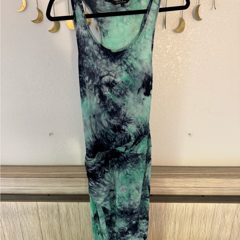 Just Love Green and Black Tie-Dye Dress